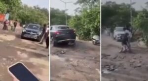 चंडीगढ़ के सेक्टर 26 में क्लब के बाहर तेज रफ्तार मर्सिडीज ने 2 युवकों को मारी चोरी, ड्राइवर भागा