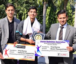 जालंधर के खिलाड़ी विराज शर्मा बने भारत के नंबर 1 बैडमिंटन खिलाड़ी