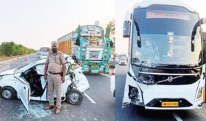 फिल्लौर-गोराया रोड पर बस ने कार को मारी टक्कर, 2 घायल